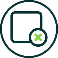 Delete square Line Circle Icon vector
