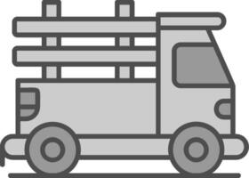 Pickup truck Line Filled Greyscale Icon vector