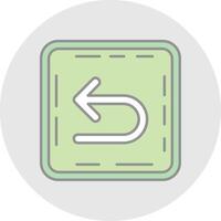 U turn Line Filled Light Circle Icon vector