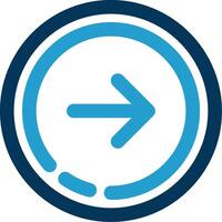 Right arrow Line Blue Two Color Icon vector