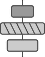 Center alignment Line Filled Greyscale Icon vector