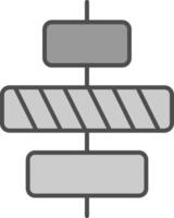 Center alignment Line Filled Greyscale Icon vector