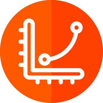 Curves levels graph Line Red Circle Icon vector