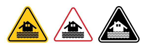 Flood disaster sign vector