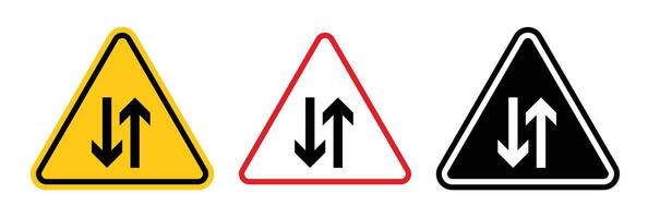 Two way traffic sign vector