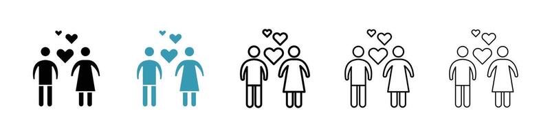 Couple with love icon vector