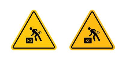 Warning heavy object sign vector