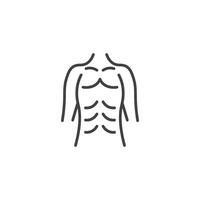 masculino torso icono vector