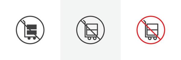 No hand truck sign vector