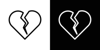 Broken heart icon vector