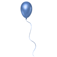 Single Blau glänzend Ballon mit Zeichenfolge png