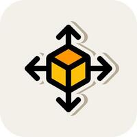 3d move Line Filled White Shadow Icon vector