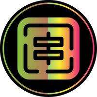 Center alignment Glyph Due Color Icon vector