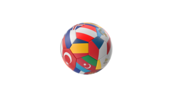 un fútbol pelota con banderas de diferente países png