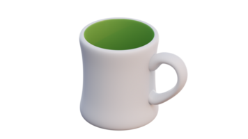 a white mug with a green lid on a transparent background png