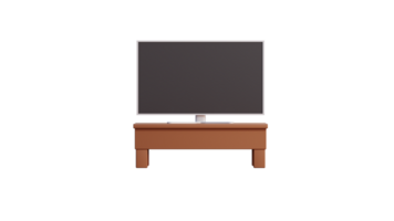 a tv on a table with a black screen png