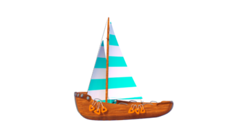 ein Karikatur Segelboot auf ein transparent Hintergrund png