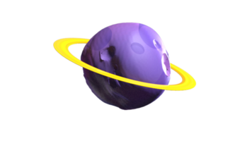 a purple planet with a ring around it png