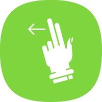 Two Fingers Left Glyph Curve Icon vector