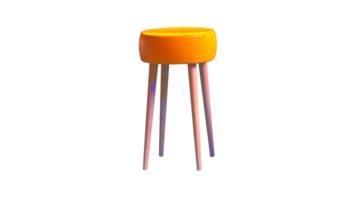 a stool with two legs on a transparent background png