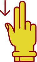 Two Fingers Down Vintage Icon vector