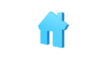 une bleu maison icône sur une transparent Contexte png