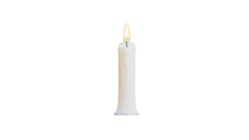a single white candle on a transparent background png
