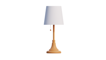 une lampe sur une table avec une blanc ombre png