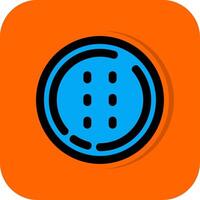 Dotted line Filled Orange background Icon vector