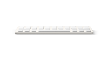 uma branco teclado em uma transparente fundo png