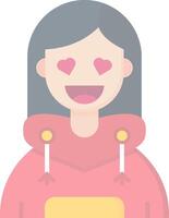 In love Flat Light Icon vector