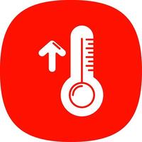 High temperature Glyph Curve Icon vector