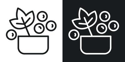 Berry shrubs and vines icon vector