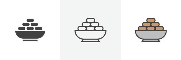 Ramadan breakfast icon vector