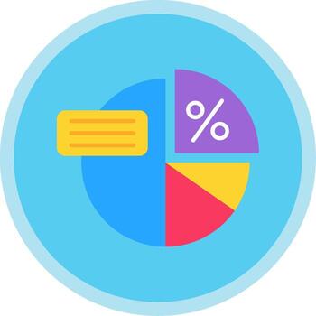 tarta grafico plano multi circulo icono vector