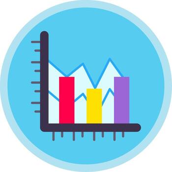 Bar chart Flat Multi Circle Icon vector