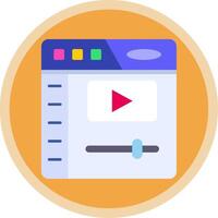 Video player Flat Multi Circle Icon vector