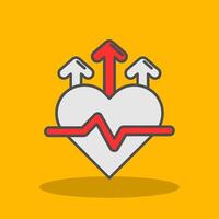 Heart rate Filled Shadow Icon vector