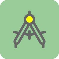 Drawing compass Filled Yellow Icon vector