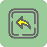 Left arrow Filled Yellow Icon vector