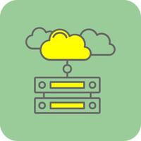 Cloud data Filled Yellow Icon vector