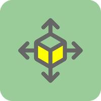 3d move Filled Yellow Icon vector