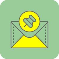 Paper pin Filled Yellow Icon vector