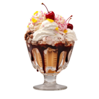 ai généré une délicieux Chocolat sundae png