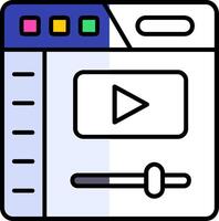 Video player Filled Half Cut Icon vector