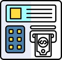 Atm machine Filled Half Cut Icon vector