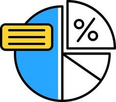 Pie graph Filled Half Cut Icon vector