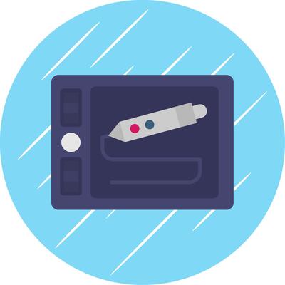 Graphic tablet Flat Blue Circle Icon