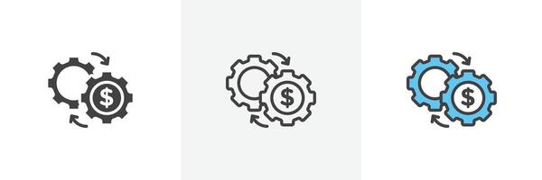 Money processes icon vector