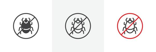 Mite in the prohibition sign vector